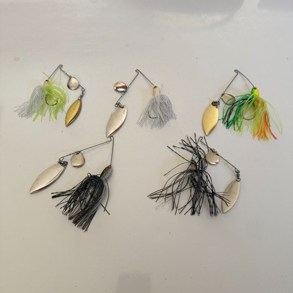 Spinnerbait Fishing Lures 5-Pack With Double Willow & Colorado Blades